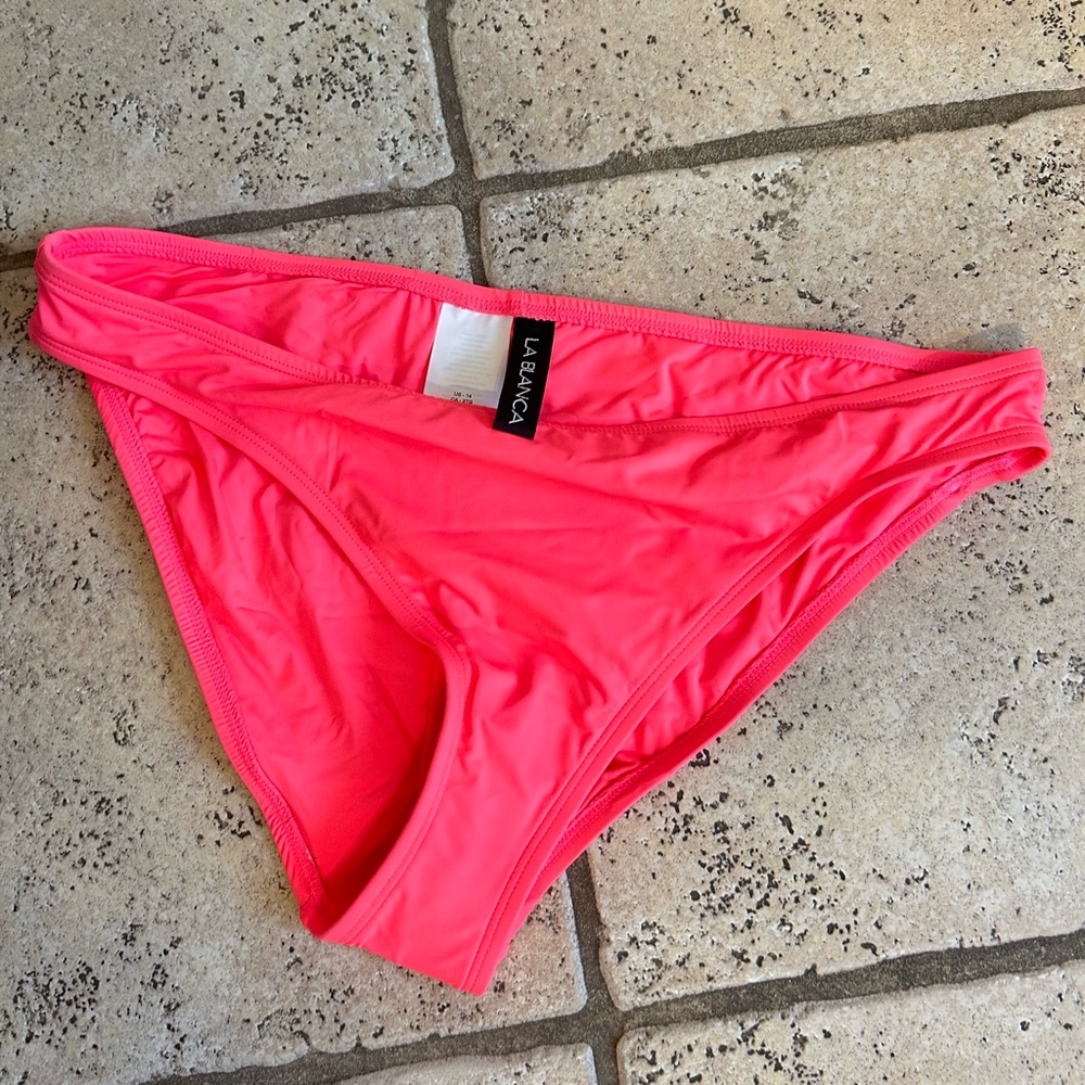 La Blanca Island Goddess bikini bottom Hipster sz 14 solid coral